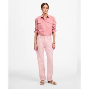 NWT Madewell The Darted Barrel-Leg Jean Pink  Size 28 Retail $148